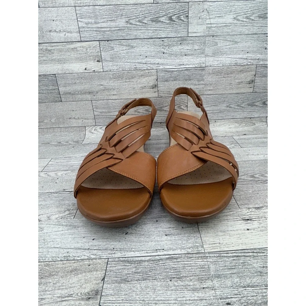 Clarks Loomis Cassey Tan Leather Wedge Sandals‎ Womens 11 M Ultimate Comfort